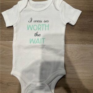 Charming White and Mint Baby Bodysuit